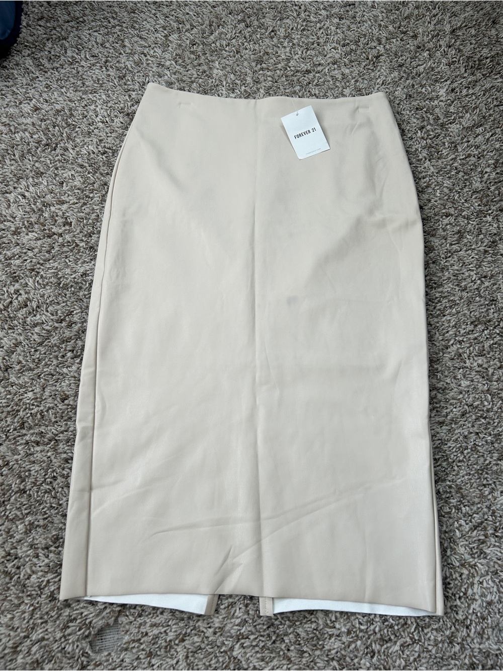 Forever 21 Beige High-Waist Midi Pencil Skirt